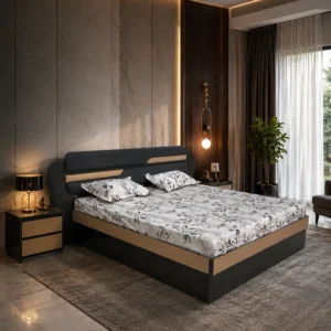 Minimal Charcoal Platform Bed