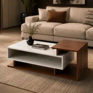 Modern Two-Tone Storage Coffee Table