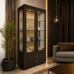 Noir Glass Cabinet Crockery Unit